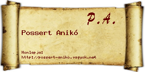 Possert Anikó névjegykártya